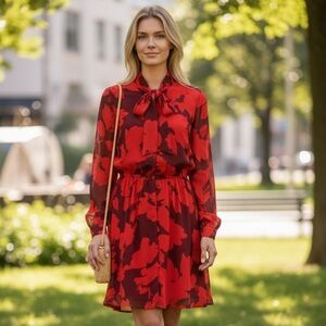 Sanctuary Red and Black Floral Dress